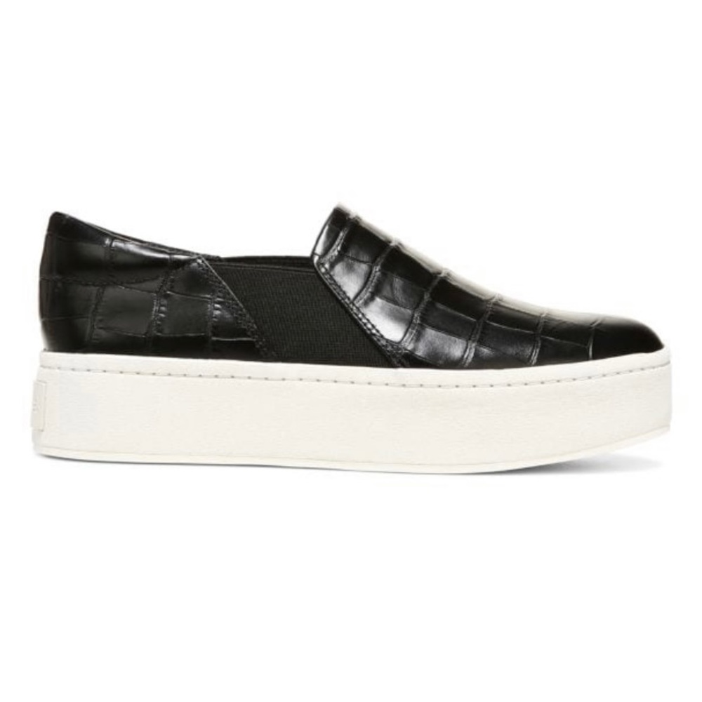 Warren Croc Embossed Leather Slip-On Sneakers